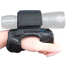 TONELIFE Universal Soft Goodman Handle Nylon Hand and Arm Strap Adjustable Soft Hand Mount with Magic Tape and Max Diameter 4cm for Led Flashlight Dive Lights Diving Torch (Without Torch)
