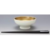KORINDO EZ051926 Small Bowl White Uchigin Gold 4.3 inches (10.9