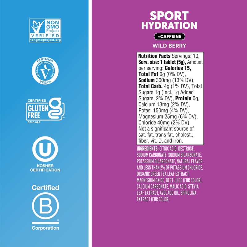 Nuun Sport Electrolyte Tablets with Caffeine from Green Tea Extract,