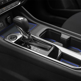 KENTUTO for Nissan Sentra Accessories 2024 2023 2022 2021 2020 Custom Cup Holder Insert Liners Center Console Liners Interior Door Pockets Rubber Pad Mat Kit (Blue Trim)