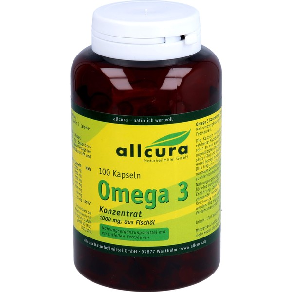 allcura Omega 3 Konzentrat 1000 mg aus Fischöl Kapseln, 100 St. Kapseln