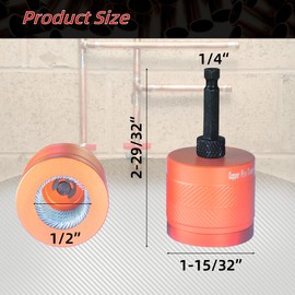 Metal Copper Pipe Cleaner for Drill, Includes 1/2" Tube Cleaning Brush with 1/4 Hex Shank, Each Additional 2PCS Replaceable Blades, Plumbing Tools for Cleaning Rust, Paint on Copper and Metal Pipes