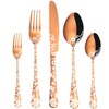 Vilihkc 20 piece Peony Flower Pattern Design Silverware Set, Stainless