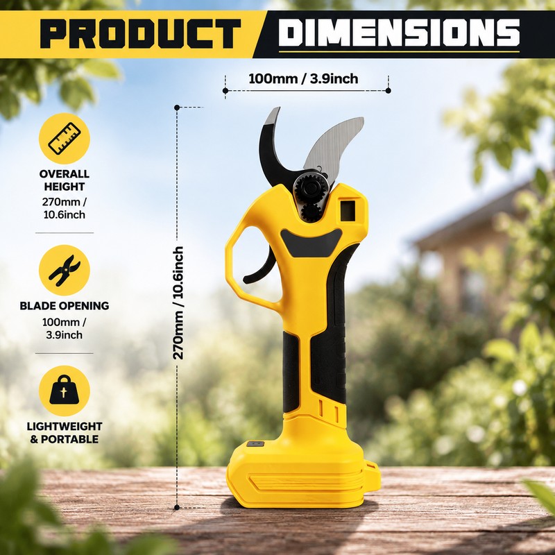 Cordless Electric Pruning Shears for Garden Trimming – Brushless Motor