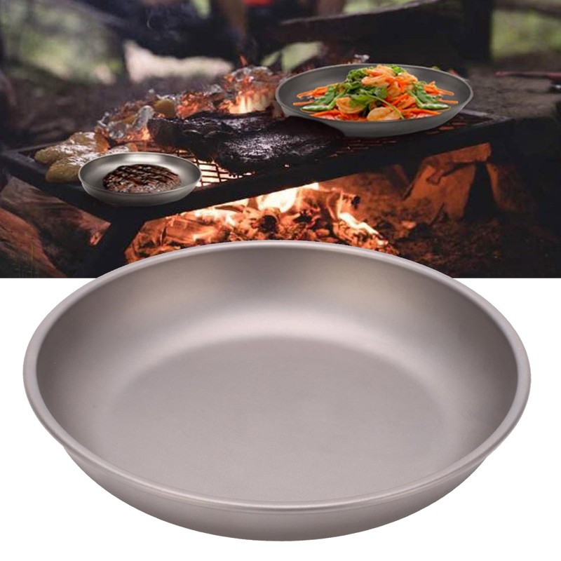 Pure Titanium Saucer Dishes Outdoor Tableware Camping Hiking Plates Cutlery