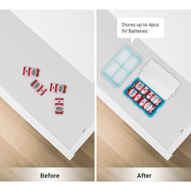 JJC Silicone 9V Battery Case Holder Organizer, PP Battery Storage Box for 4pcs 9V Batteries, Water-Resistant with 4 Snap Latch for Secure Protection