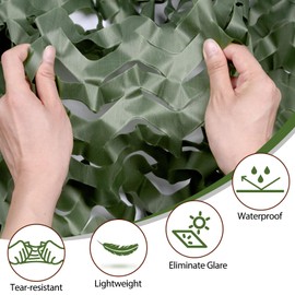 Yeacool Camo Netting Camouflage Netting Bulk Roll Burlap Camo Tarp Sunshade Net for Hunting Blind Military Dinosaur Birthday Theme Party Decoration (Dark Green, 16.4ftx4.9ft, 5m*1.5m)