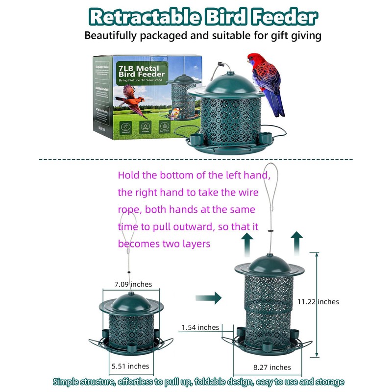 Extra-Large Bird Feeders for Outdoors Hanging, Large Bird Feeders for