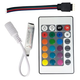 Controlador Remoto para Tira LED RGB 5V a 12V con Conector Universal, Incluye Pin 4 Puntas Luces Led Para Cuarto Dimmer Y Conectores Led Para Iluminacion Personalizada Alta Calidad