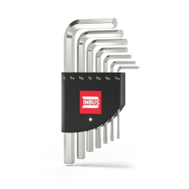 INBUS® 70389 Imperial Hex Key Set 7pcs 1/16-1/4" Inch Extra Short | Made in Germany| Wrench Set | 1/16 | 5/64 | 3/32 | 1/8 | 5/32 | 3/16 | 1/4 | Short Version