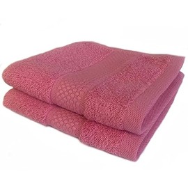 Sue Rossi Face Cloths Pack of 2 or 6, Organic Turkish Combed Cotton, 30cm x 30cm Wash Cloth Fingertip Flannel, Soft & Absorbent, 600gsm Thick Bathroom Towels Set (Pink, 2)
