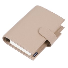 Moterm Personal Luxe Rings Planner - Genuine Leather Binder Organizer (30mm Ring, Pebble-Taupe)