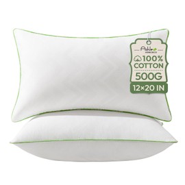 Ashler Home Deco 12x20 Pillows Insert (Set of 2) - Throw Pillow Inserts with 100% Cotton Cover - Lumbar Pillow Sofa Stuffer Pillow Inserts -Decorative White Couch Pillow