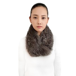 Lina & Lily Women's Winter Loop Scarf Neck Warmer Made of Poodle Faux Fur Long Curly, darkgray