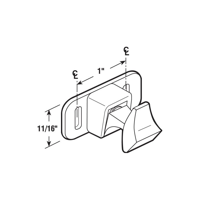 Prime-Line F 2602 Sliding Window Latch, Plastic, White, 1 In.