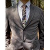 Kebocis Corbata delgada de algodón floral para hombre, Flores-azul marino