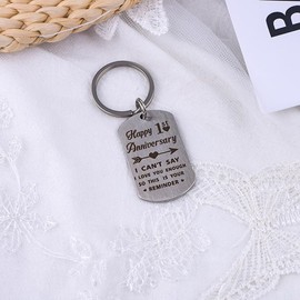 First Anniversary Keychain Gifts for Couple Husband Wife 1 Year Anniversary Wedding Gifts for Her Him One Year Anniversary Key Chain Gifts for Boyfriend Girlfriend 1st Anniversary Couple Gift for Him