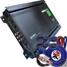Audio360 AD1600.4 4-Channel Car Amplifier Bundle, 1600W Max Power, Includes 4-Gauge Amp Wiring Kit, Compact Class AB Bridgeable Amp with Dual 25A Fuses, 90dB SNR