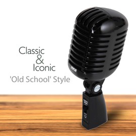 Jovial Classic Retro Dynamic Vocal Microphone - Old Vintage Style Unidirectional Cardioid Mic with XLR Cable - Universal Stand Compatible - Live Performance, in Studio Recording