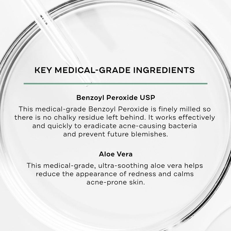 Replenix 10% Benzoyl Peroxide Wash, Advanced Acne Cleanser for Face