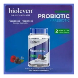 Probióticos Y Prebioticos Bioleven Gomitas 90 Masticables Sabor Moras                                                                                 