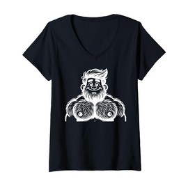 Womens Cartoon Character Flexing Muscles For Children PNG V-Neck T-Shirt
