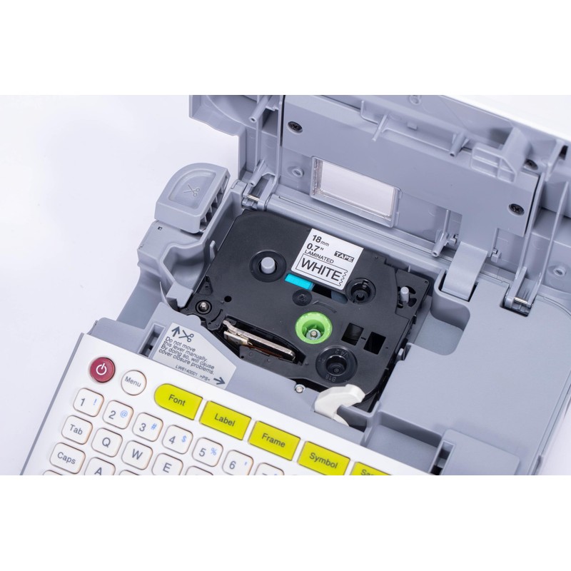 Laminated Label Tape Compatible with Brother, Black on White, Pack