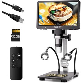 TOMLOV DM9 Pro 7" HDMI Digital Microscope 1200X with IPS Screen Coin Microscope