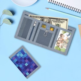 MHZP Kids Boys Canvas Outdoor Sports Trifold RFID Wallet - Festival & Birthday Gift