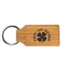 Erin Go Bragh Clover Keychain Leatherette Rectangle - Laser Engraved