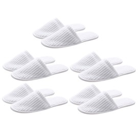 Outanaya 5 Pairs Disposable Spa Slippers Fluffy Hotel Slippers for Guests Non Slip Indoor Use for Travel Home and Salons Breathable Comfort for Term Rentals