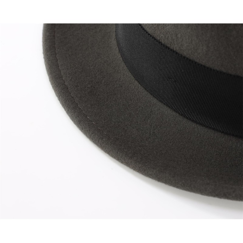 Decentron Men's Wool Felt Winter Hat Short Brim Fedora Hat