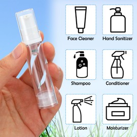 TIESOME 12 Pcs Vacuum Airless Pump Bottles, 0.34 OZ Refillable Travel Cosmetic Containers for Creams Lotion Foundation DIY Skincare (10ml)