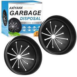 3 3/8" Inch Sink Splash Guard - Rubber Garbage Guard and Disposal Stopper for Whirlaway, Waste King, and GE Models (Black 3 3/8 in)