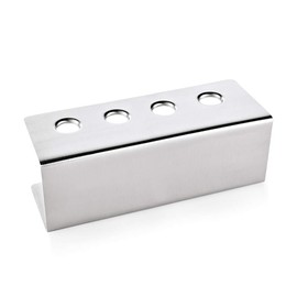 WAS 1457 004 Chrome Nickel Steel Ice Cream Cone Holder, 2 Holes, 27 cm x 9.5 cm x 9 cm
