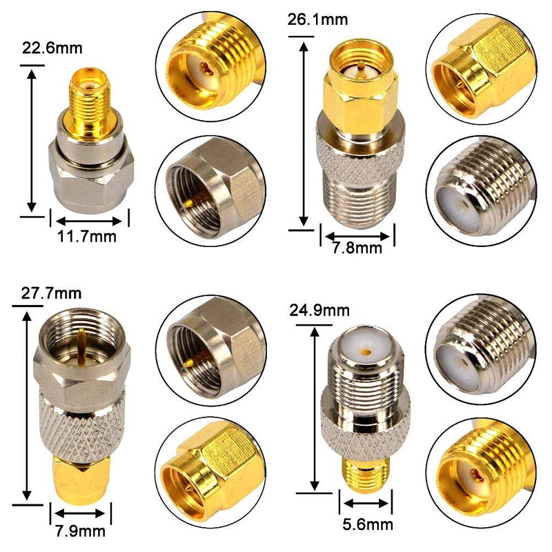 onelinkmore SMA to F Coax Kit RF Coaxial Adapter Kits
