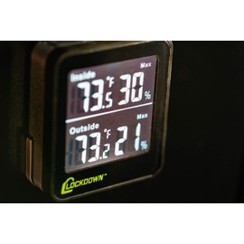 Lockdown Digital Hygrometer with Convenient Design, Backlit Screen and Min/Max Reading for Temp and Humidity Monitoring in Safes, Rooms, Cases and Cabinets