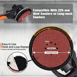 ALPXUXP Sandpaper 225 mm Velcro 180 Grit 8-Hole Sanding Disc for Drywall Sanders Sanding Giraffe Round Sandpaper Pack of 25