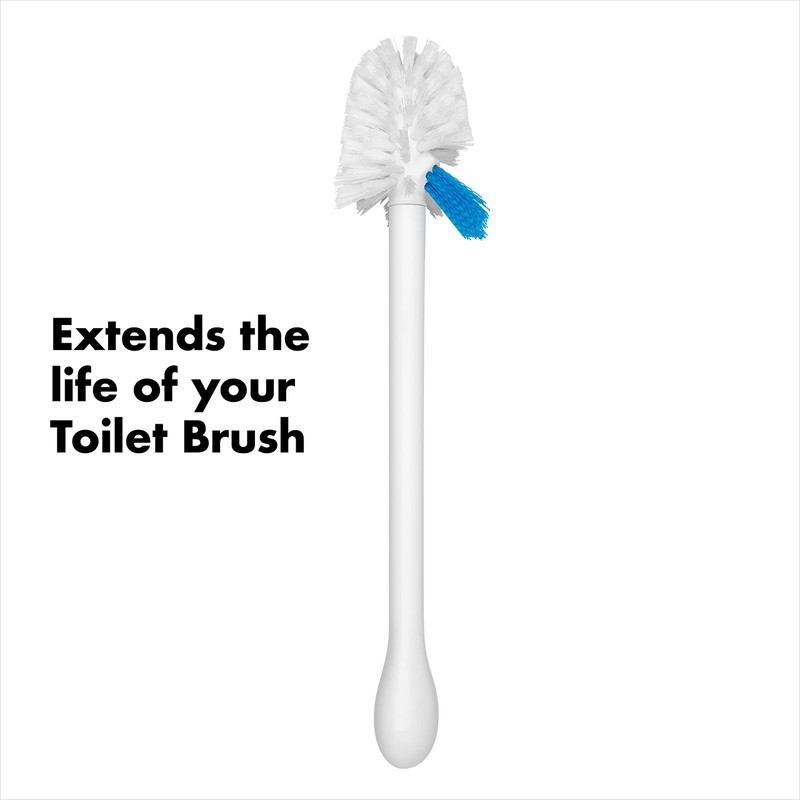 OXO Good Grips Toilet Brush with Rim-Cleaner Replacement Head, White,