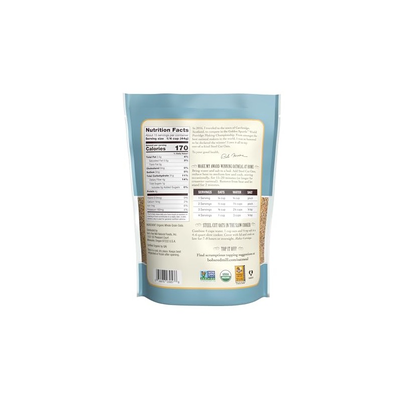 Bob´s Red Mill Avena Orgánica Corte Afilado - 680 g
