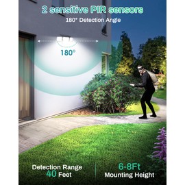 Solar Motion Light Outdoor with Stake, 180° PIR Motion Sensor 360° Illumination, In-Ground or Wall Mount, 236 LED 2500 Lumens Solar Powered Security Flood Light, 3 Modes, IP65 Waterproof, 1 Pack