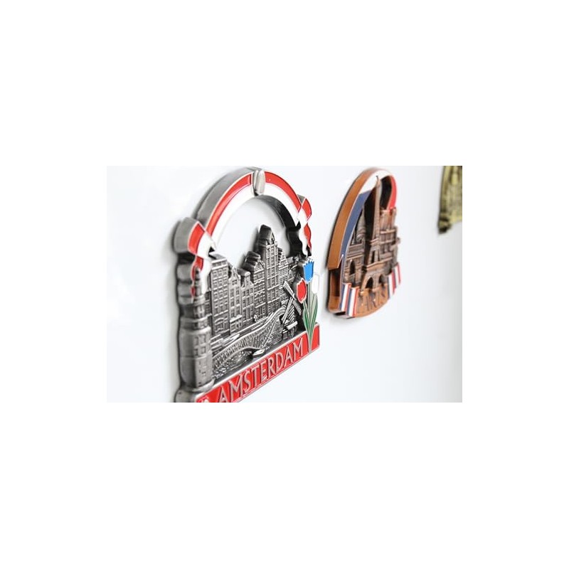 Amsterdam (Netherlands) - 3D Metal Fridge Magnet for Kitchen Refrigerator