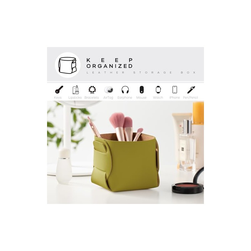 HOMIEAZICOZI Cork Leather Desk Organizer - 2-Pack Stylish Storage