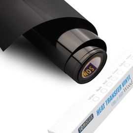 SOMOLUX HTV Iron on Vinyl 12inch x 25feet Roll Easy to Cut & Weed Iron on Heat Transfer Vinyl DIY Heat Press Design for T-Shirts Glossy Black