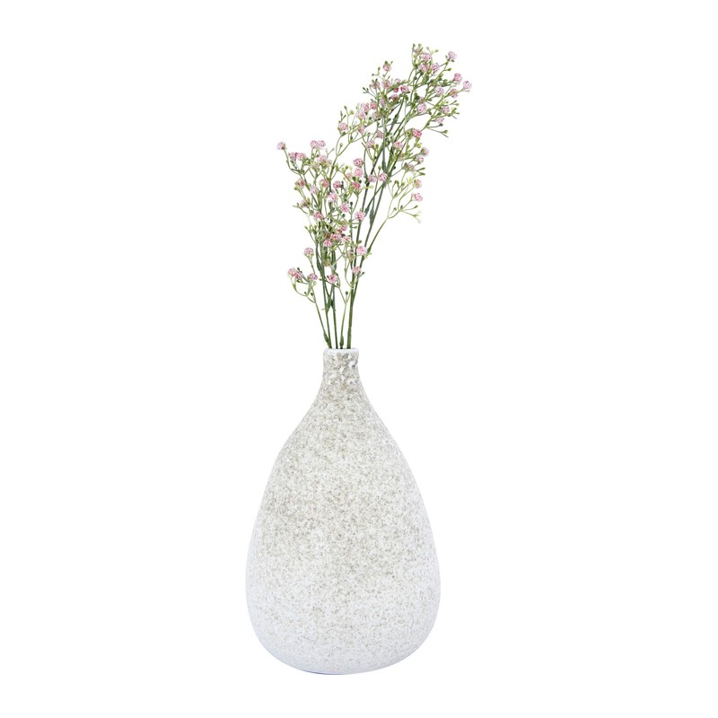 Creative Co-Op Medium Textured Terracotta Vase with Narrow Top &