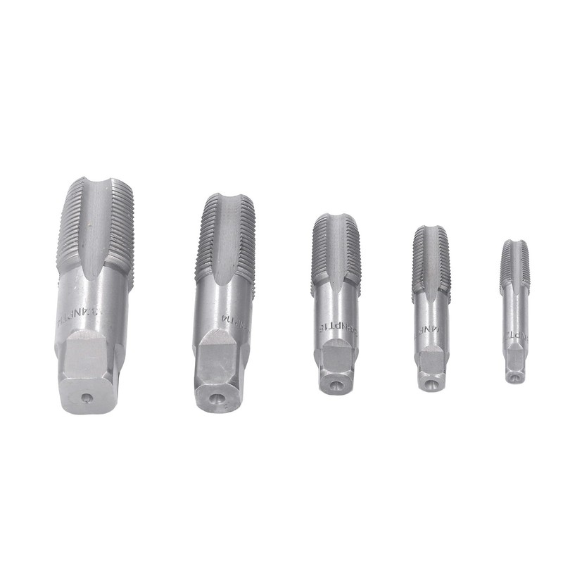 5 Piece NPT Pipe Tap Set, Carbon Steel Threaded Plumbing