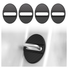YGDMD 4PCS Carbon Fiber Car Door Latch Cover,Anti-Vibration Car Door Lock Cover with Double-Sided Tape for Covering Doors Lock,Cars Doors Locks Protector Protective Cars Accessories
