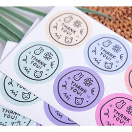 1.5inch Thank You Stickers Colorful 60PCS Small Business Labels Envelopes Baking,Handpaint Cute Thank Your for Order Sealing Stickers Decoration for Business