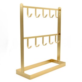 LXZ 1 PC Tabletop Hook Rack – Jewelry Stand Holder – Golden Hangers for Necklaces Keys Brace laces Ear Rings