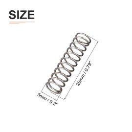 DTGN 0.5 x 5 x 20 mm (DxADxL) Compression Spring - Pack of 10 - Good for Machine - Spring Steel Extension Spring - Grey